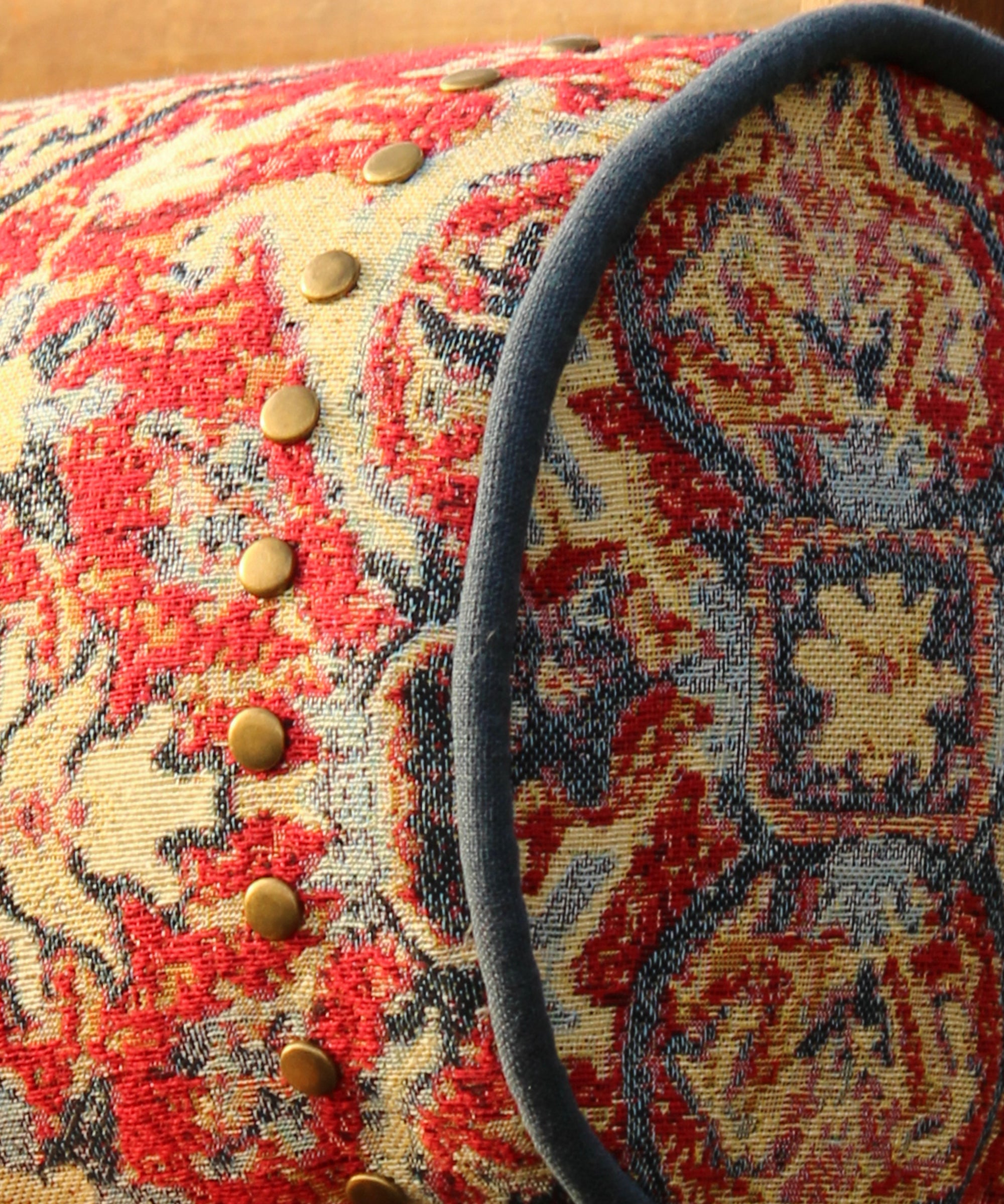 Folbury Red Weave Round Bolster