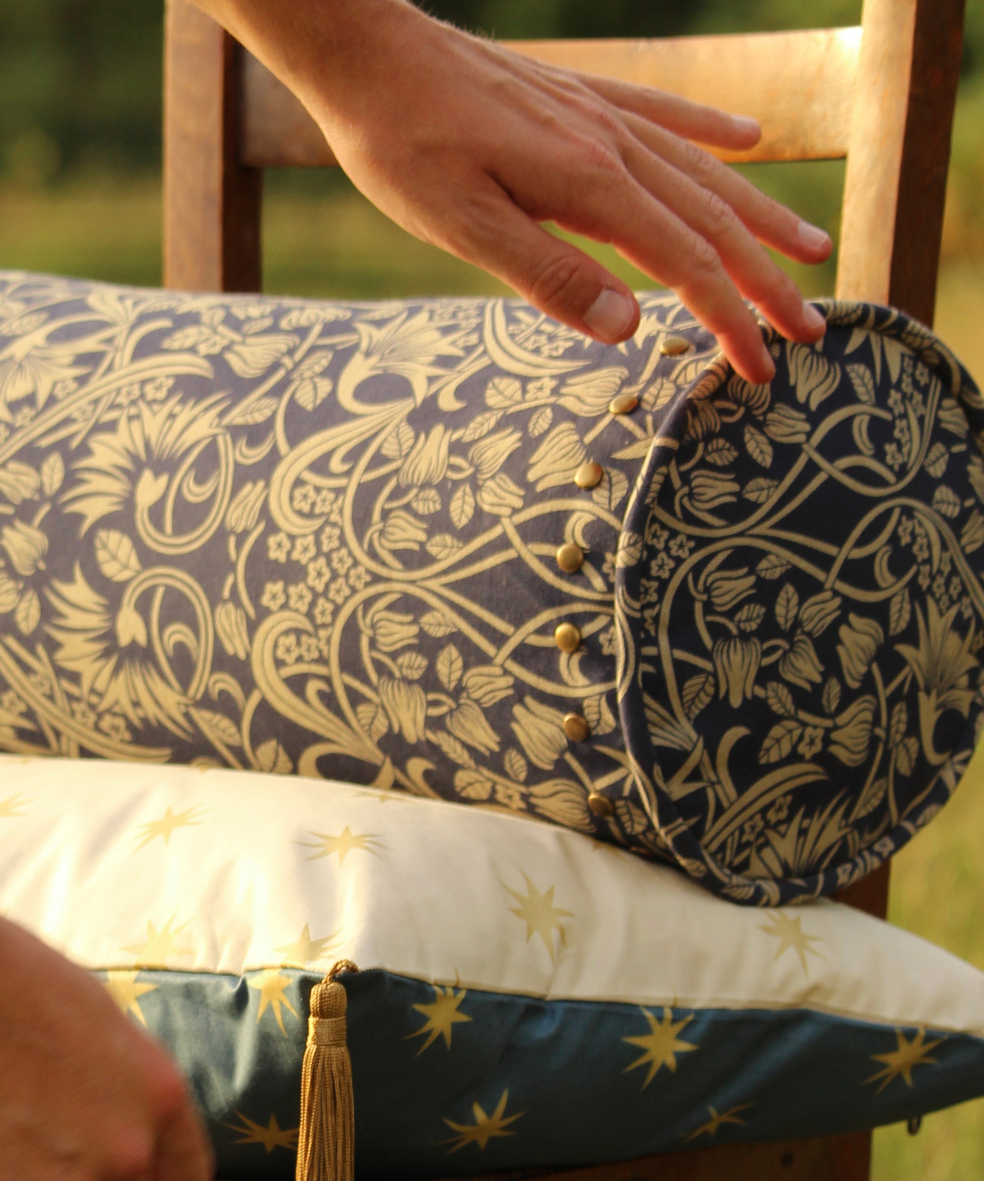 Devonshire Row Round Bolster Cushion